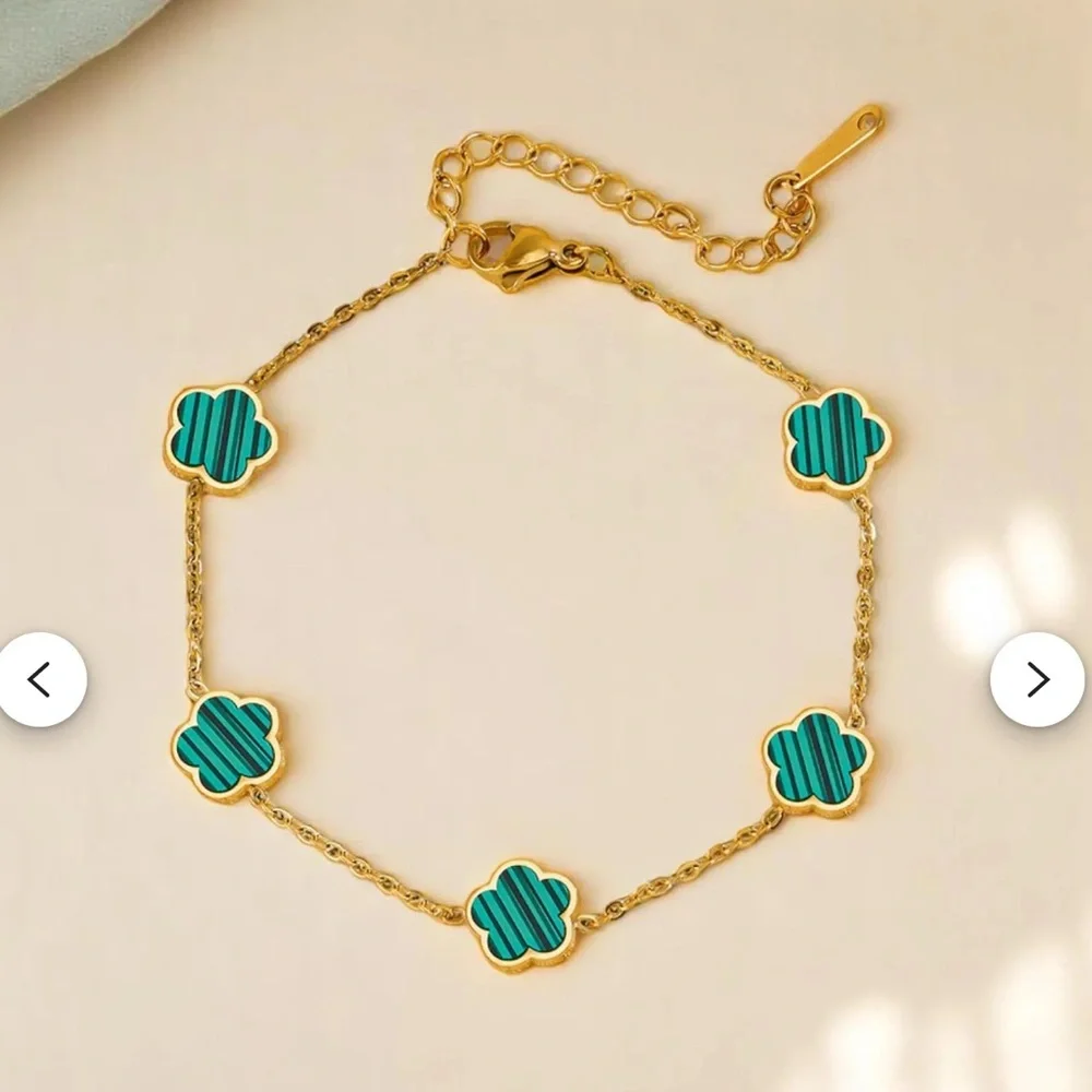 New Lucky Clover Bracelets 14K Gold Plated (Set of 4) | Various Colors
